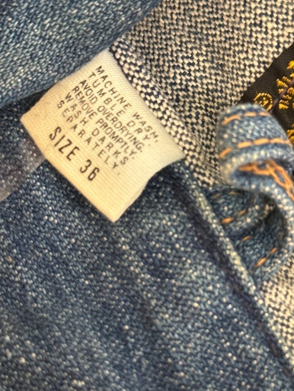 VINTAGE 70s WRANGLER BLUE DENIM JACKET MENS 36 S 36"x21" ROPE TAG MADE IN USA - Picture 10 of 16